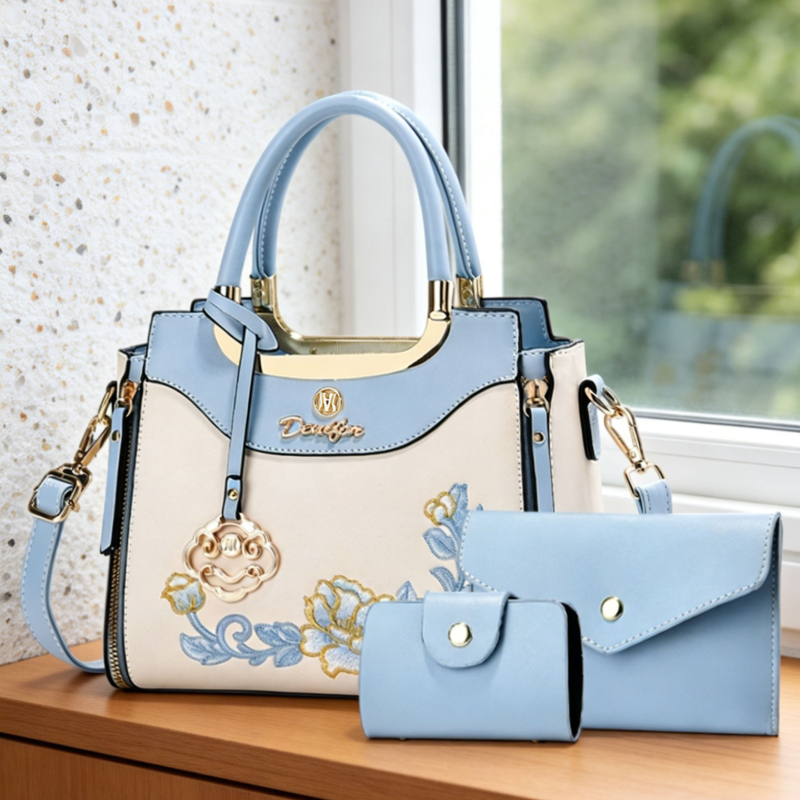 Women Bags For Work - 3-piece set of high-quality embroidered handbags,