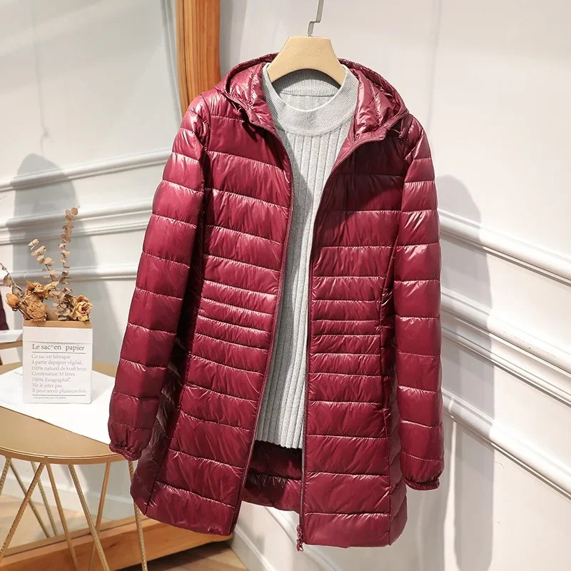 Women Bags Office - Female Long Down Jacket Light Down