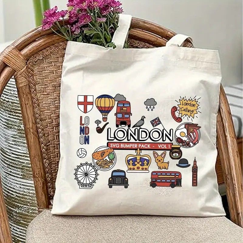 Women Bags Uk - London UK Graphic Canvas Tote Bag
