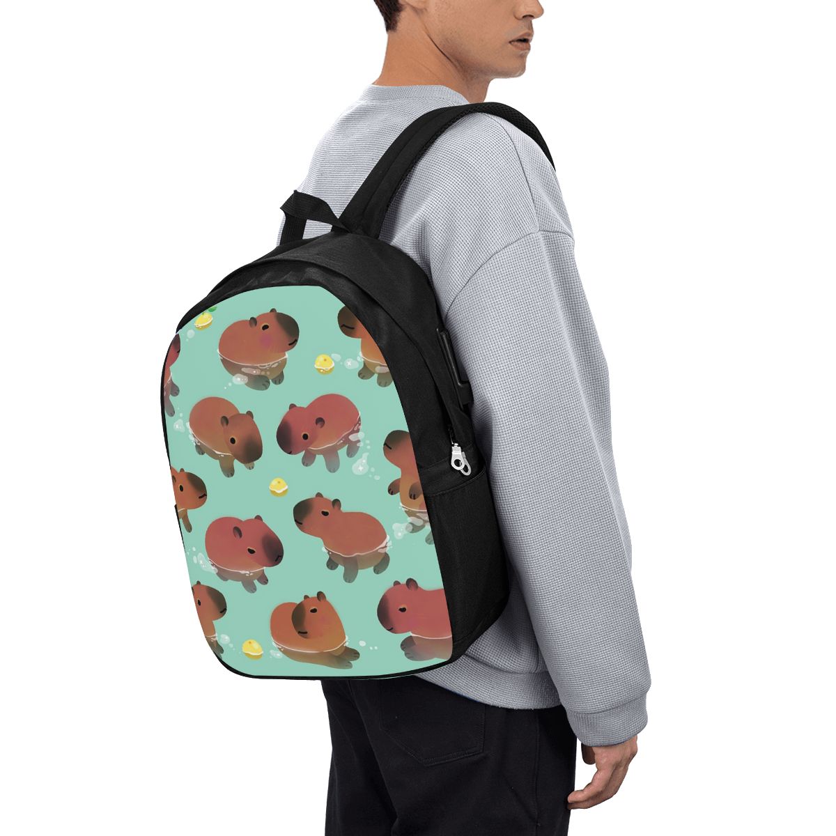 Capybara Animal Pattern Backpa - Women Bags Laptop ulasan dan harga