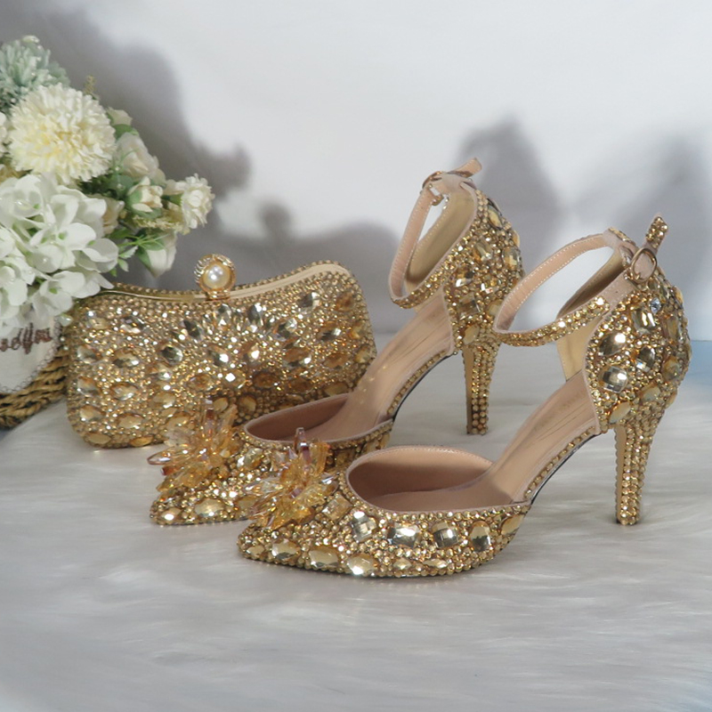 2021New  Golden crystal Bridal - Women Bags And Shoes ulasan dan harga