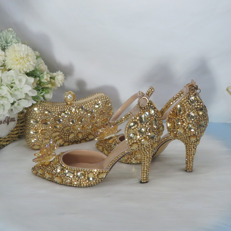 2021New  Golden crystal Bridal - Women Bags And Shoes ulasan dan harga