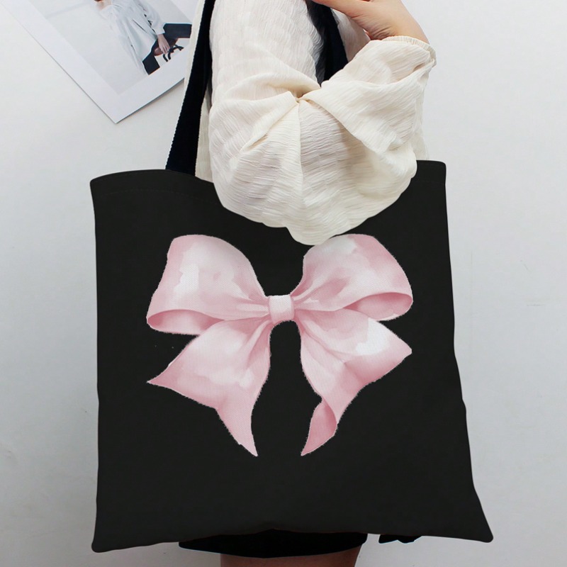 ROMWE Kawaii Bow Pattern Canva - Women Bags For Work ulasan dan harga