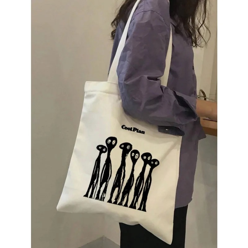 ROMWE Kawaii Bow Pattern Canva - Women Bags For Work ulasan dan harga