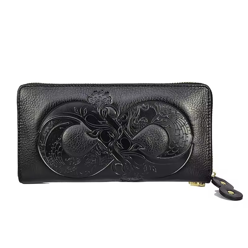 Large Genuine Leather Wallet W - Mini Purse Chain ulasan dan harga