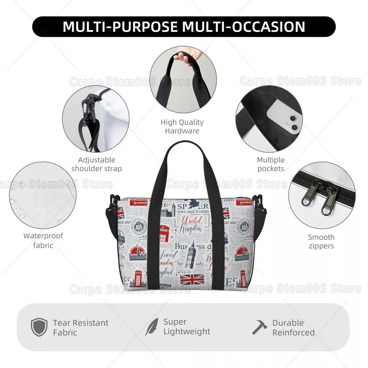Vintage UK London Newspaper Tr - Women Bags Uk ulasan dan harga