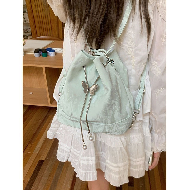 Women Mint Green Butterfly Dra - Mini Backpack Women ulasan dan harga