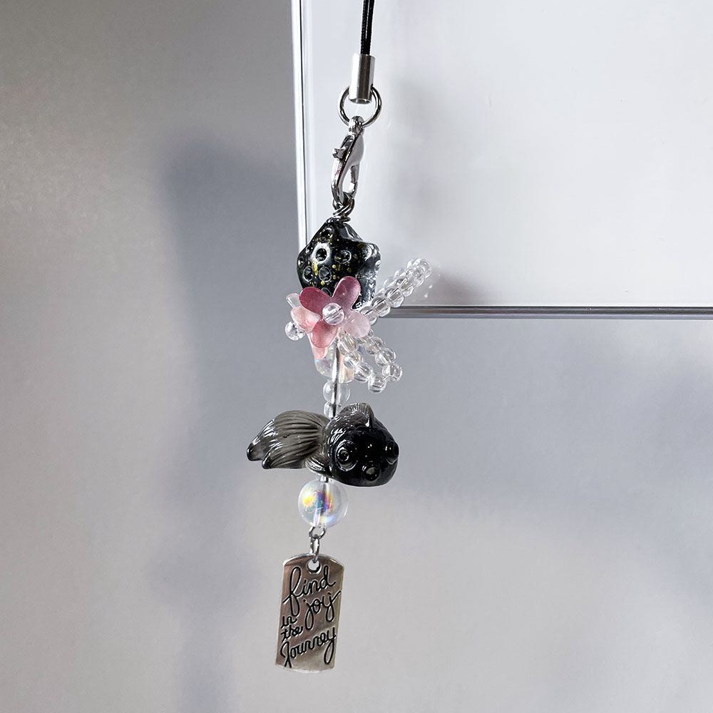 Black Goldfish Phone Charm Cha - Mini Purse Chain ulasan dan harga