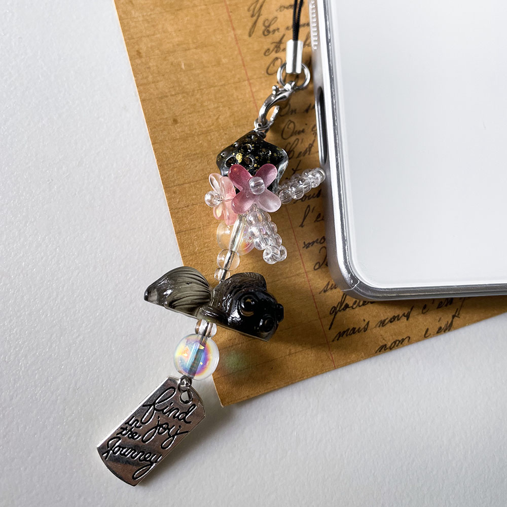 Black Goldfish Phone Charm Cha - Mini Purse Chain ulasan dan harga