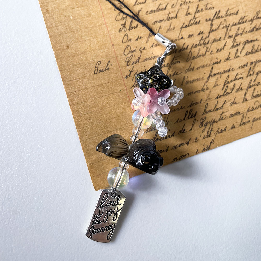 Black Goldfish Phone Charm Cha - Mini Purse Chain ulasan dan harga