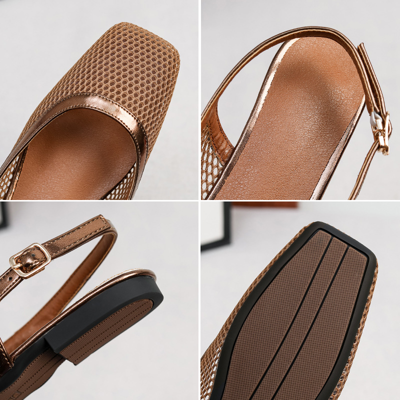 Mesh square head slippers bag  - Women Bags And Shoes ulasan dan harga