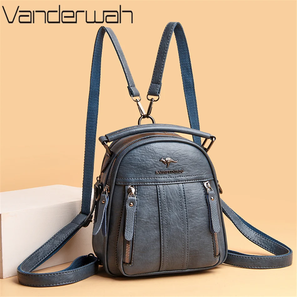 4 In 1 Leather Backpacks Multi - Mini Backpack Women ulasan dan harga