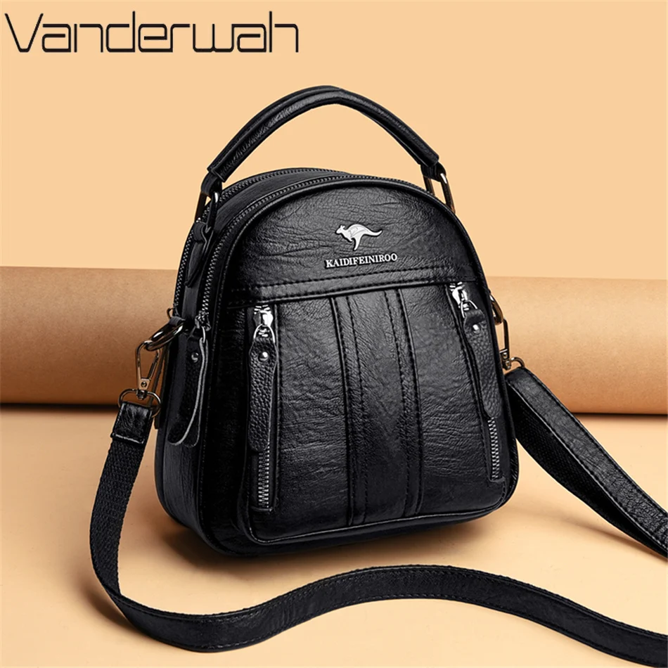 4 In 1 Leather Backpacks Multi - Mini Backpack Women ulasan dan harga