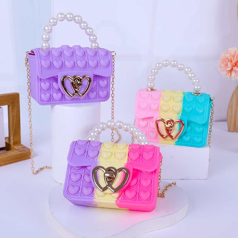 Silicone Love Bubble Jelly Bag - Mini Purse Chain ulasan dan harga
