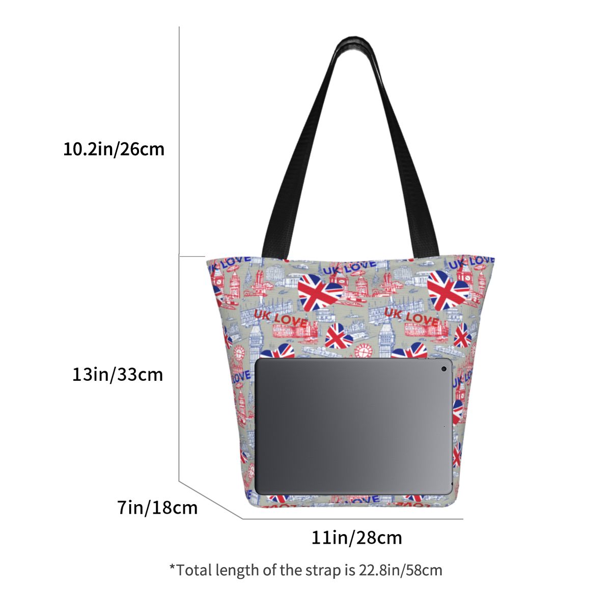Custom Flag Of The UK Love Gro - Women Bags Uk ulasan dan harga