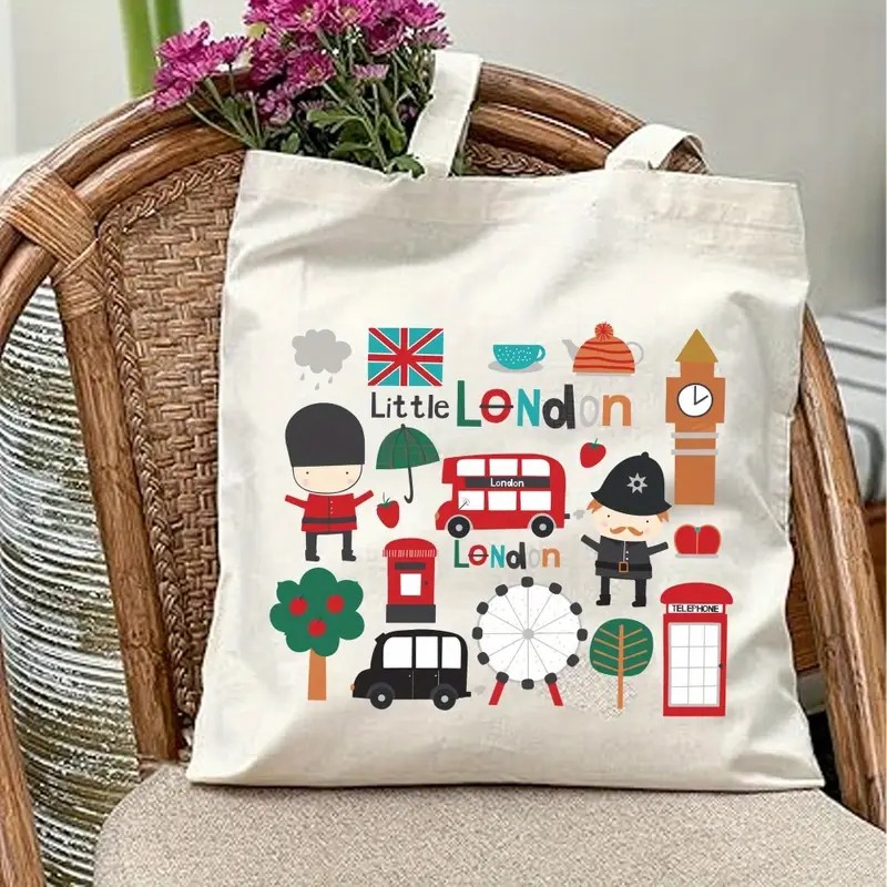 London UK Graphic Canvas Tote  - Women Bags Uk ulasan dan harga