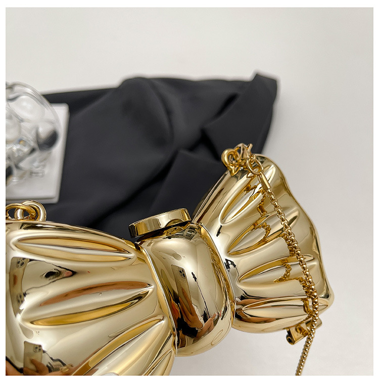 Glossy Gold Metal Bow Shaped M - Mini Purse Chain ulasan dan harga
