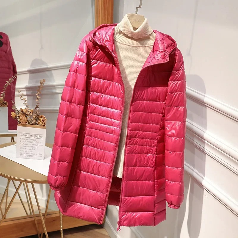 Female Long Down Jacket Light  - Women Bags Office ulasan dan harga