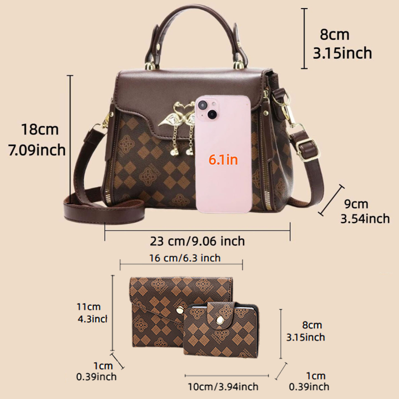 3-piece women's bag set, light - Women Bags Luxury ulasan dan harga