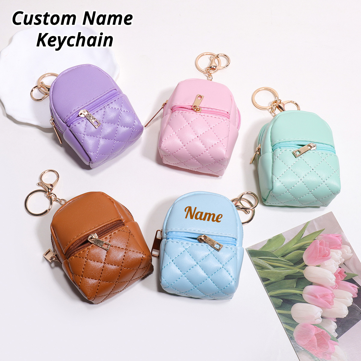 Mini Custom Name Keychain Coin - Mini Purse Chain ulasan dan harga