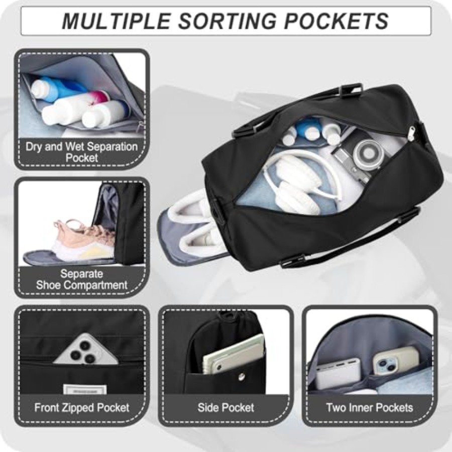 Small Black Sports Gym Duffel  - Women Bags And Shoes ulasan dan harga