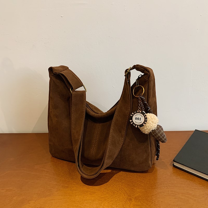 Faux Suede Solid Color Shoulde - Women Bags Branded Sale ulasan dan harga