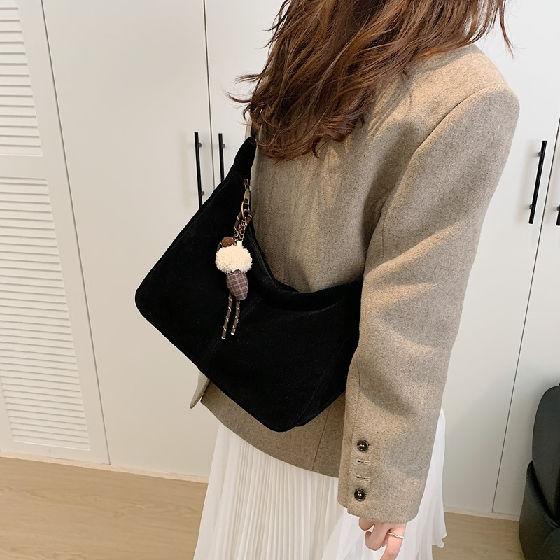 Faux Suede Solid Color Shoulde - Women Bags Branded Sale ulasan dan harga