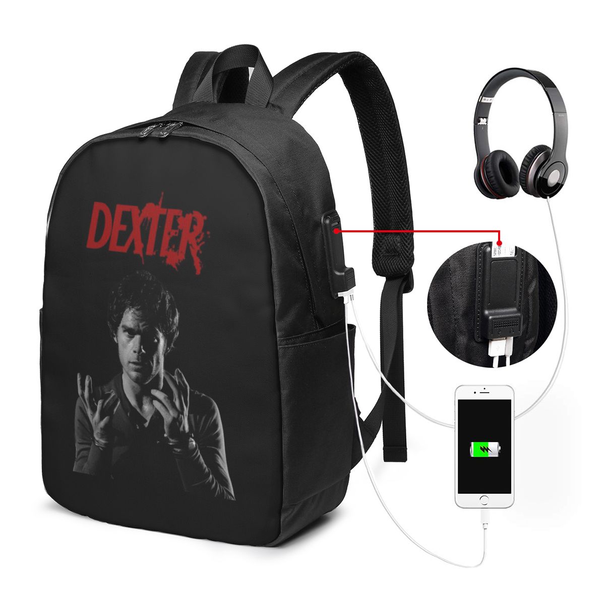Movie Dexter Morgan Backpack T - Women Bags Laptop ulasan dan harga