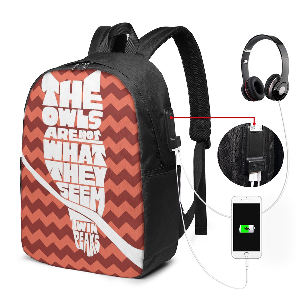 Twin Peaks Red Room Backpack T - Women Bags Laptop ulasan dan harga