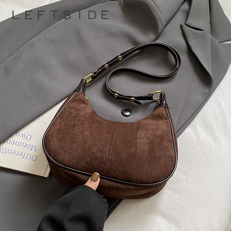 LEFTSIDE Women Small Suede Sho - Women Bags Trend 2025 ulasan dan harga
