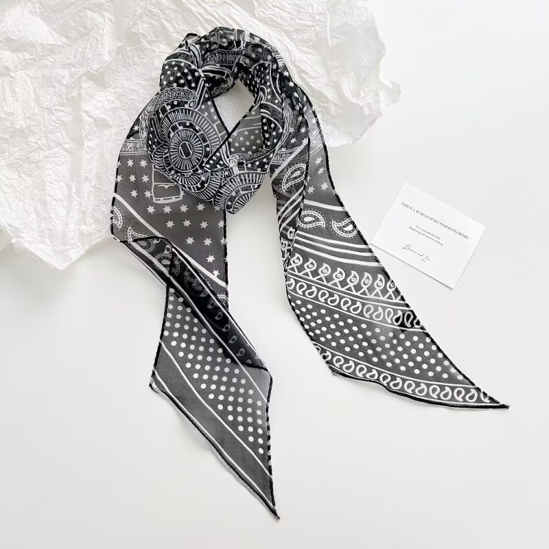 Vintage Printed Chiffon Scarf  - Women Bags Office ulasan dan harga