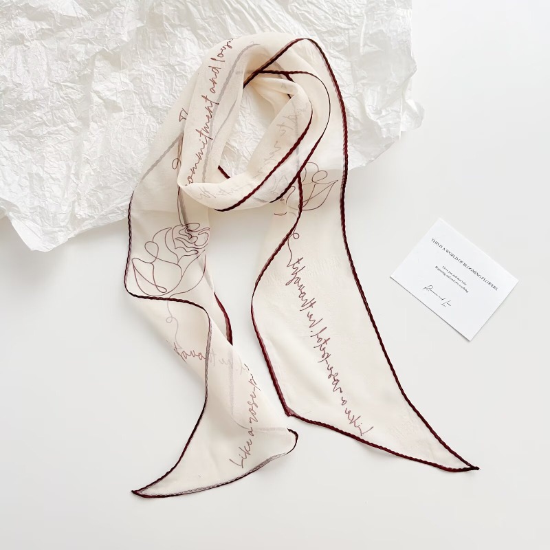 Vintage Printed Chiffon Scarf  - Women Bags Office ulasan dan harga