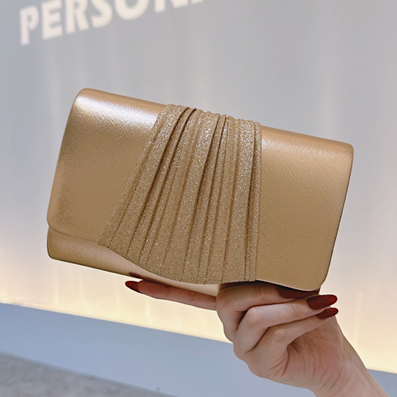 Golden Small Evening Clutch Ba - Mini Purse Chain ulasan dan harga