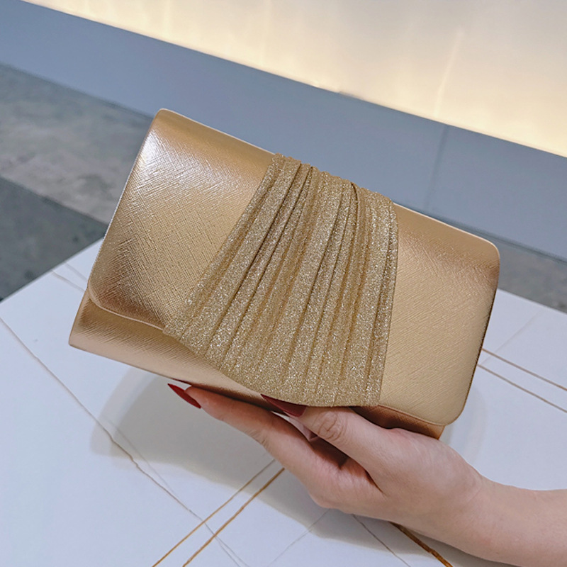 Golden Small Evening Clutch Ba - Mini Purse Chain ulasan dan harga