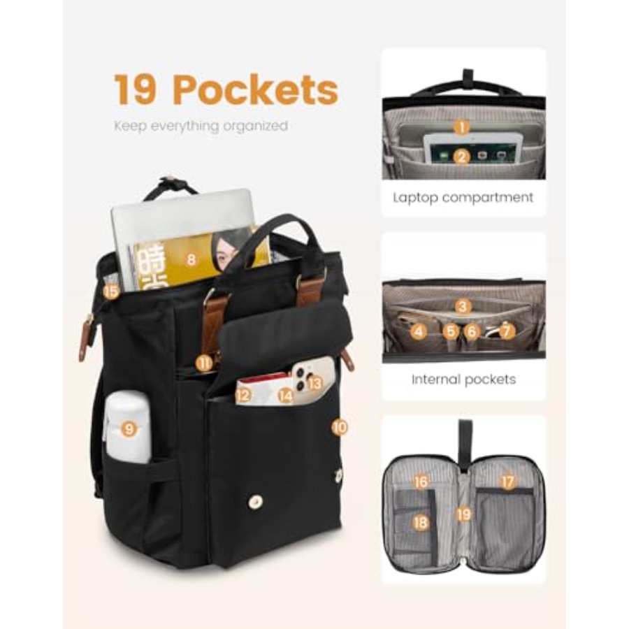 Laptop Backpack for Women, Tea - Women Bags For Work ulasan dan harga