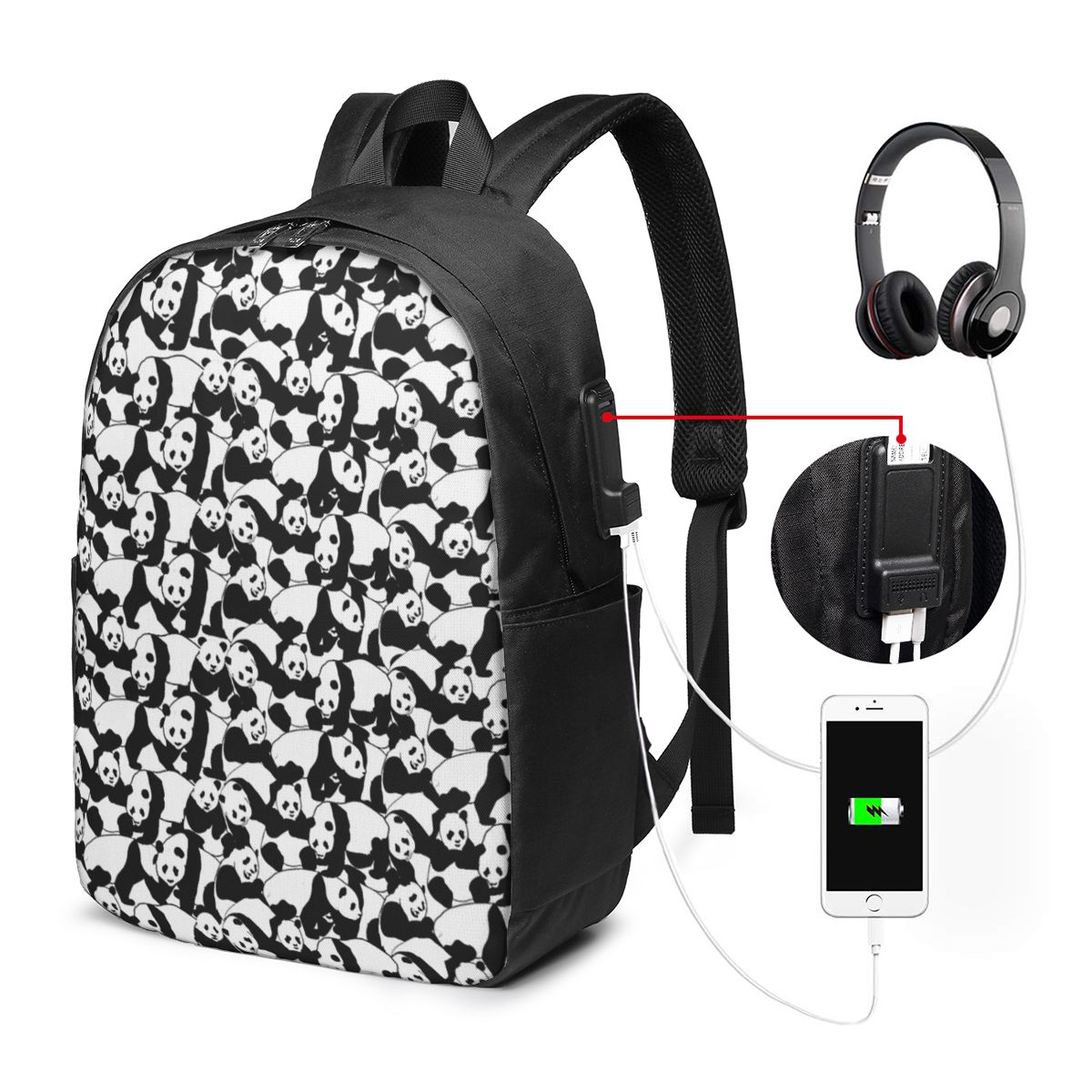 Panda Pattern Backpack Travel  - Women Bags Laptop ulasan dan harga