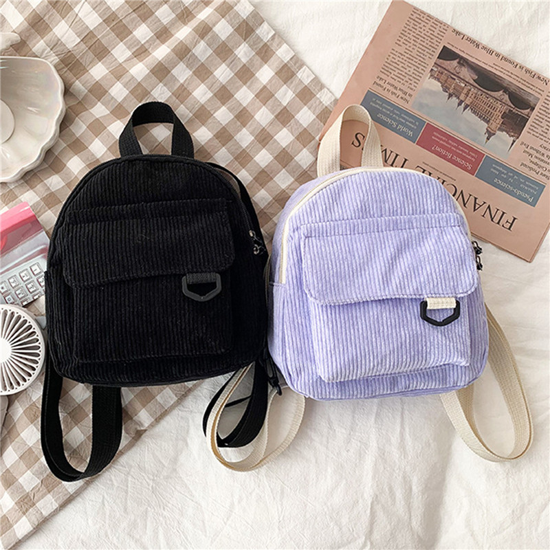 Solid Color Mini Backpack Cord - Mini Backpack Women ulasan dan harga