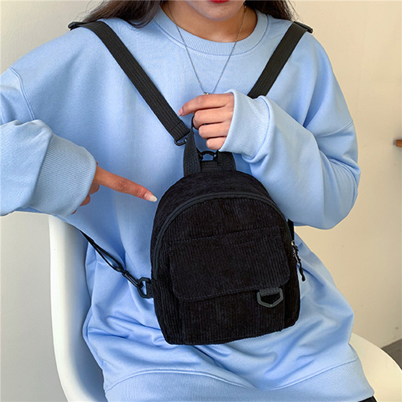 Solid Color Mini Backpack Cord - Mini Backpack Women ulasan dan harga