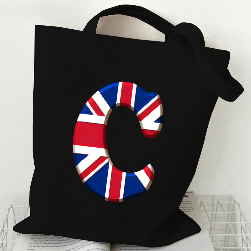 A-Z 26 Letter Canvas Tote Bag  - Women Bags Uk ulasan dan harga