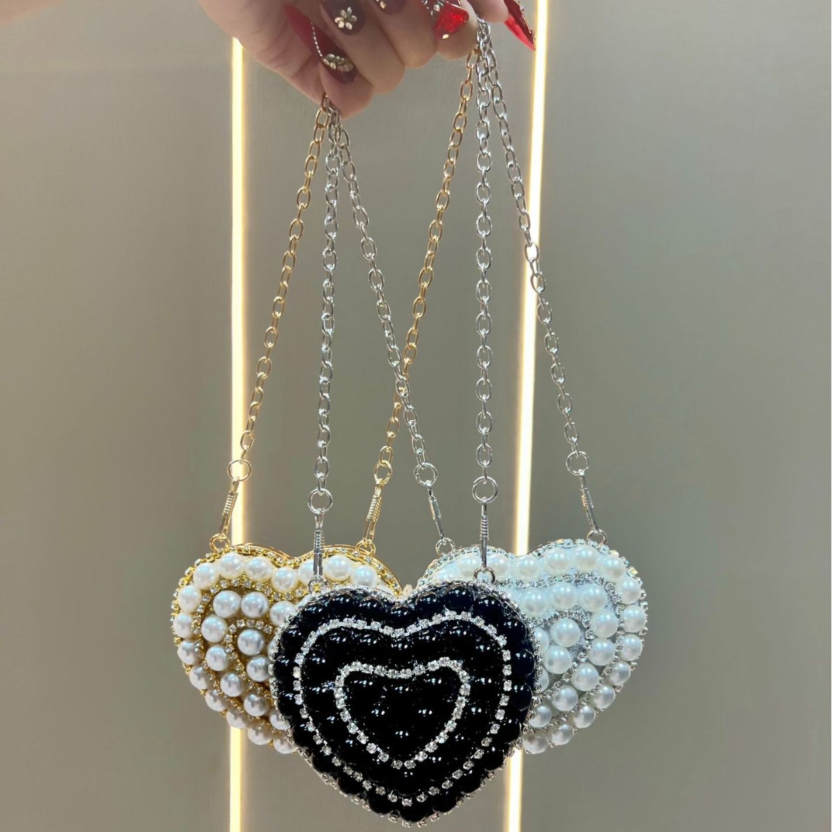 Luxury Rhinestone Crystal Clut - Mini Purse Chain ulasan dan harga