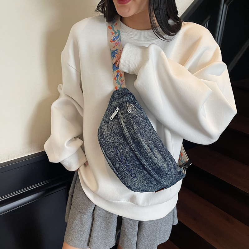Denim Blue Chest Bags For Wome - Women Bags Trend 2025 ulasan dan harga
